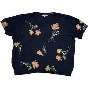 Daniel Rainn‎ floral lightweight sweater tee, navy – XXL